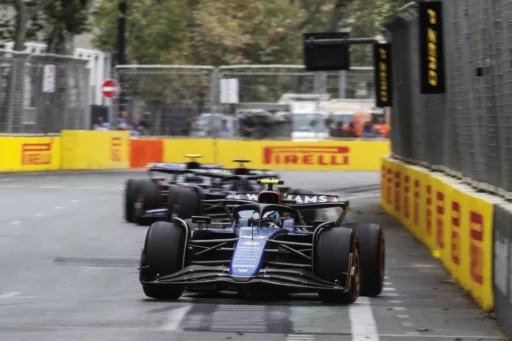 Franco Colapinto, Alex Albon, Pierre Gasly a Baku