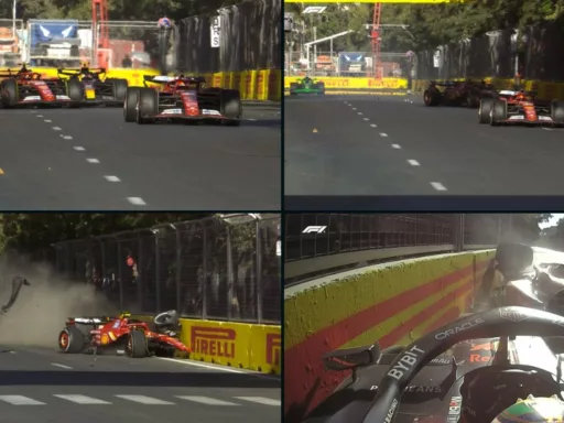 Crash F1 Baku Sainz Perez