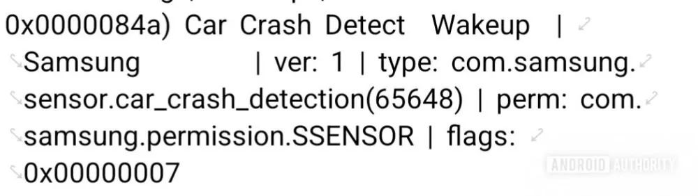 Car Crash Detect sensor Galaxy S25 Ultra