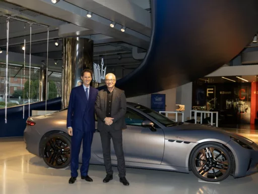 John Elkann in Maserati a Modena