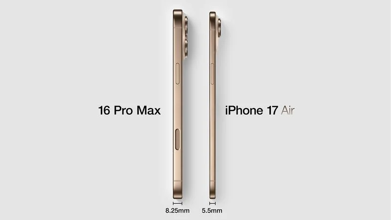 Mockup iPhone 16 Pro vs Phone 17 Air