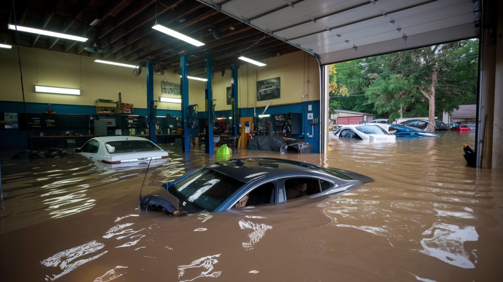 Auto-officina allagata