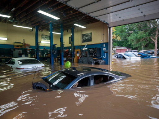 Auto-officina allagata